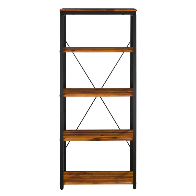 Bibliothèque à 4 tablettes, Noir / brun