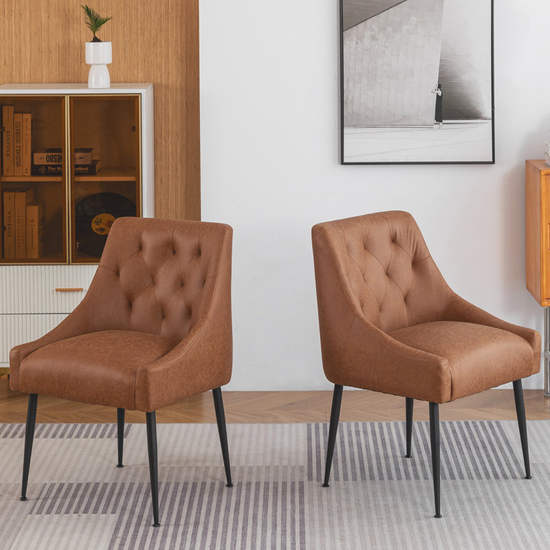 Dining Chairs (Set of 6) Mid Century Modern Kitchen Chair Comfortable Upholstered Premium Fabrics Dinner Chairs for Kitchen Dining Room