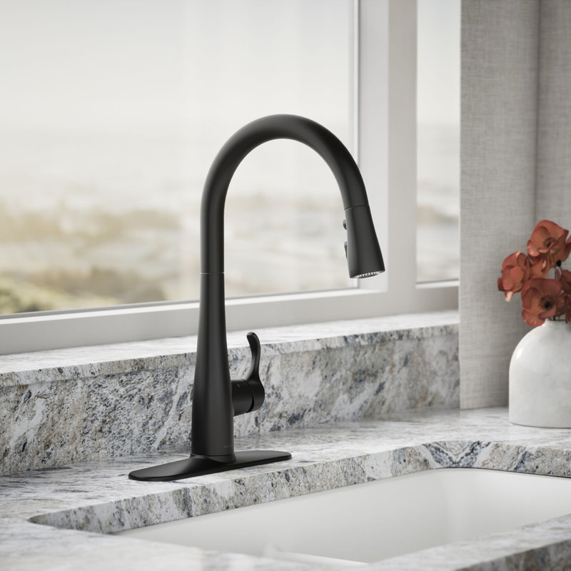 Simplice Touchless Pull-Down Kitchen Sink Faucet with Three-Function Sprayhead, Matte Black