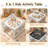 Kids Wood Table & 2 Chairs Set, 4 in 1 Children Activity Table w/Double Bookcase, Blackboard, Toddler Furniture Set-1300834040