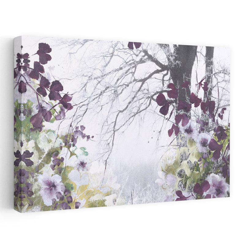 Printemps, paysage abstrait contemporain, art naturel, H 16 po x l 24 po