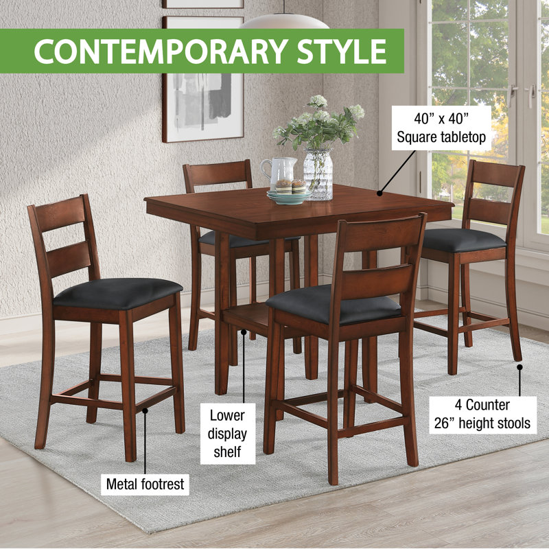 Carlson 5 Piece Counter Height Dining Set