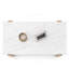 Console de canapé Sane, plateau en faux marbre blanc de 50 po avec tablette, brun-130842615-130842618