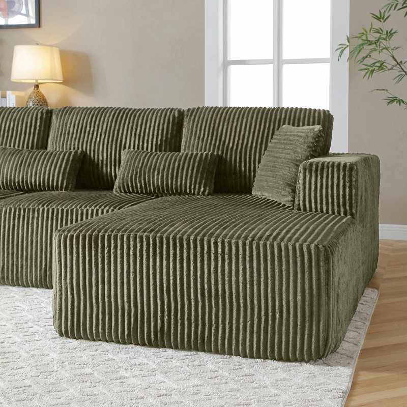 109'' Modular L-Shape Cloud Sectional Sofa with Deep Seat and No-Assembly Setup