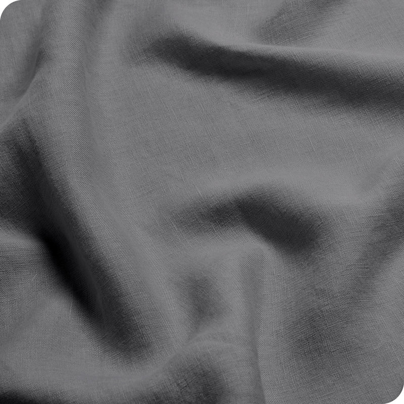 100% Linen Sheet Set, Queen Sheet Set with 1 Pillowcase, Gray
