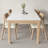 White + Burlywood Rectangular Sintered Stone + Solid Wood Dining Table-125528048