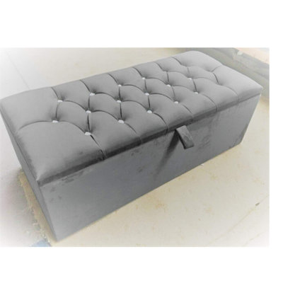 45 cm W Fabric Tufted Rectangle Footstool