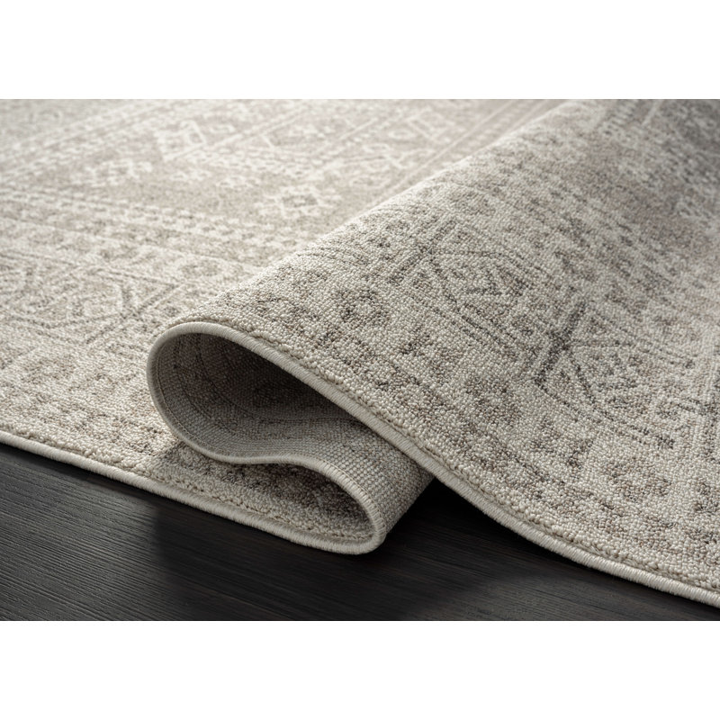 Tapis abstrait beige et brun, Rectangle 5 pi 3 po x 7 pi 6 po