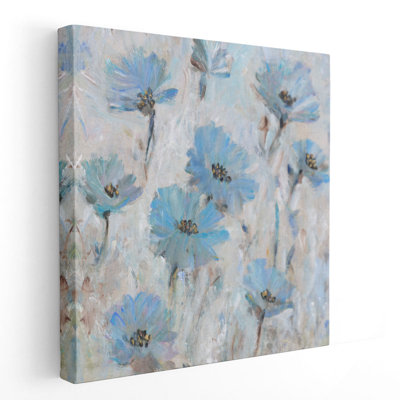 «Mix Blue Flowers II», reproduction d'art sur toile