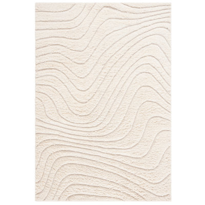 Onawa Hand Woven Wool/Cotton Solid Color Rug in Ivory