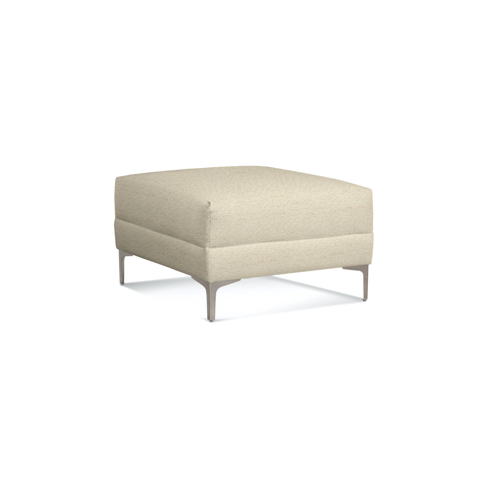 Alexa Upholstered Ottoman, Green/Blue Stripe Polyester Blend