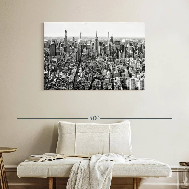 Skyline de Sirci à New York BW, H 26 po x l 39 po