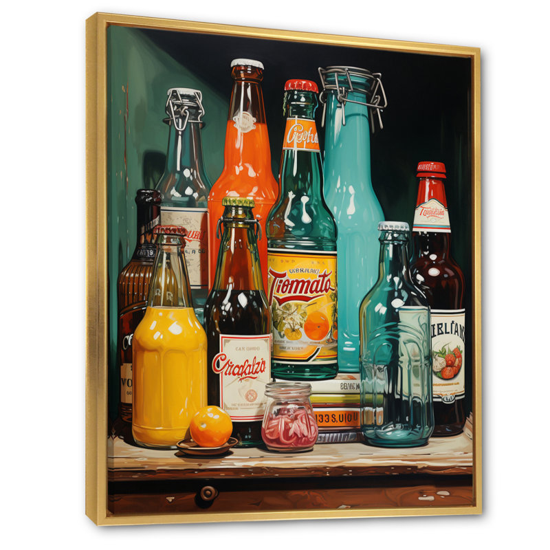 «Darvi Pop Art 1950S Soda Emotion II», reproduction, H 40 po x l 30 po x P 1,5 po, Cadre flottant doré