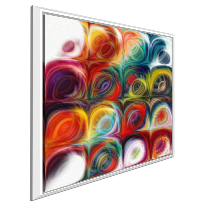 Circles and Squares 44 - Impression d'art graphique, H 21,5 po x l 21,5 po x P 2 po, Cadre flottant blanc