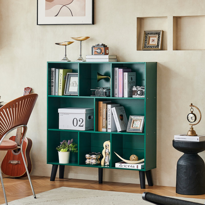 8 Cube Book Shelf,3 Tier Bookshelf With Legs, Modern Open Storage Organizer,Boho Bookcase,Display Cabinet Shelf Free Standing Bookshelves For Bedroom,Living Room,Office