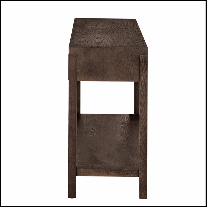 Console en placage de frêne de style moderne, design rayé, parfaite pour le vestibule, le couloir, le vestibule, le salon et le bureau
