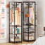 70.87" H Steel Freestanding 8-Hook Coat Rack with Storage Shelf-1109450077
