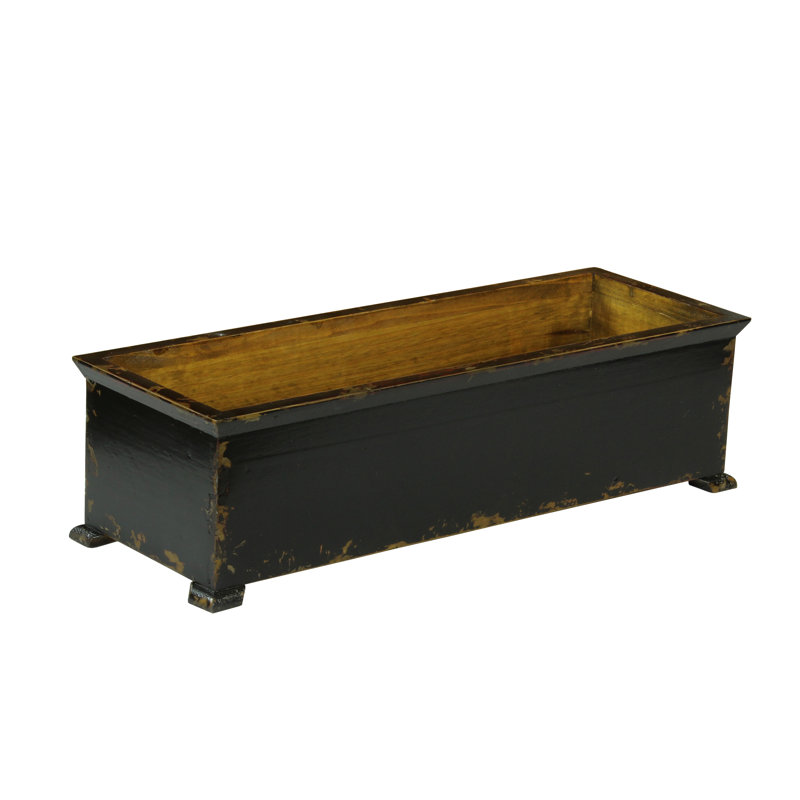 Pot à fleurs en bois Maghakia, Noir