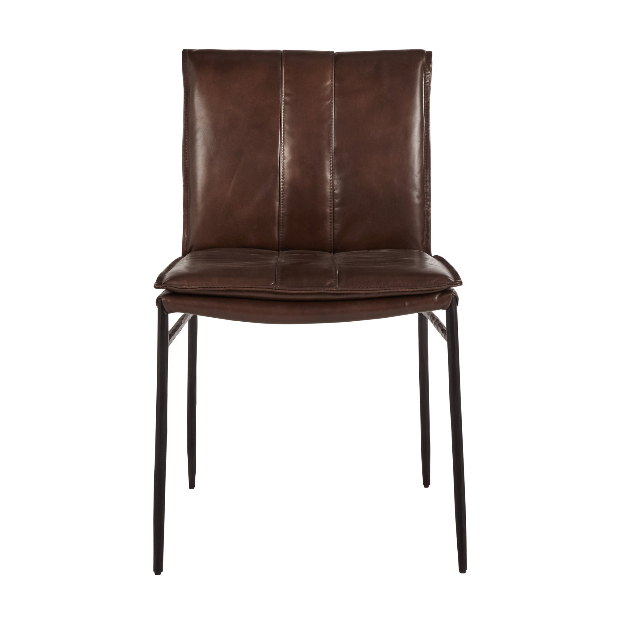 Mayer Leather Side Chair, Brown