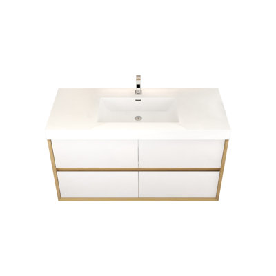 Ensemble de meuble-lavabo mural simple 47 po