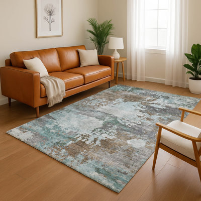 Premium Machine Washable Mayfield AMF2067 Abstract Rug