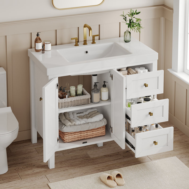 Balconera 42'' Single Bathroom Vanity With Sink Set, White
