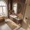 Ensemble de meuble-lavabo mural simple en noyer de 48 po avec plateau en pierre frittée, 2 portes et 2 tiroirs 48 po Modern