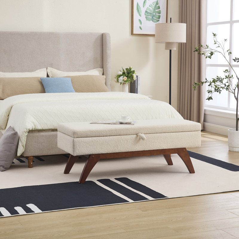 Tissu en laine Teddy, pieds en bois massif