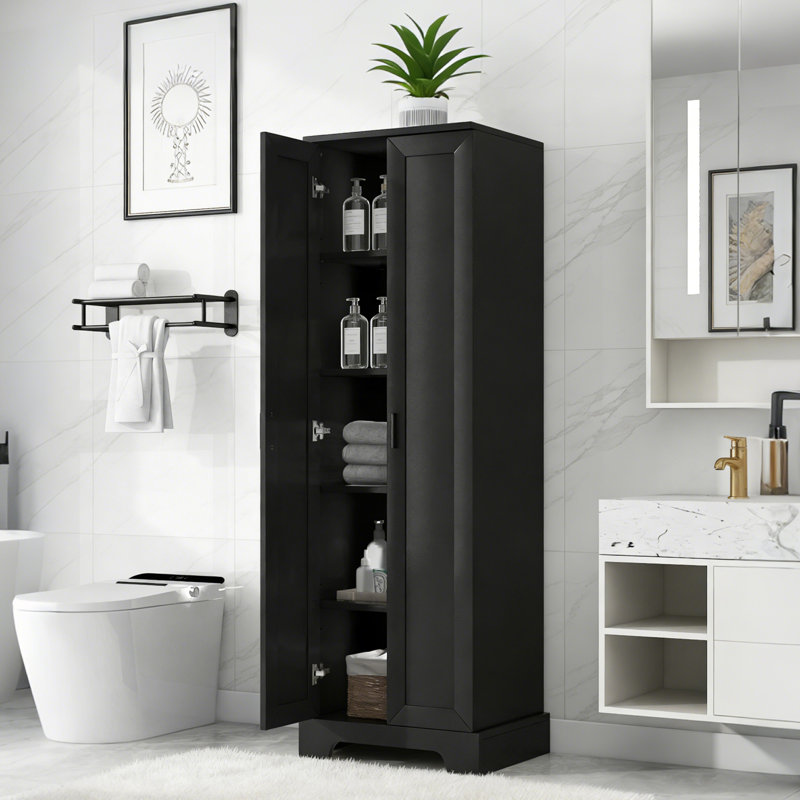 Armoire de rangement autoportante avec 2 portes et tablette réglable