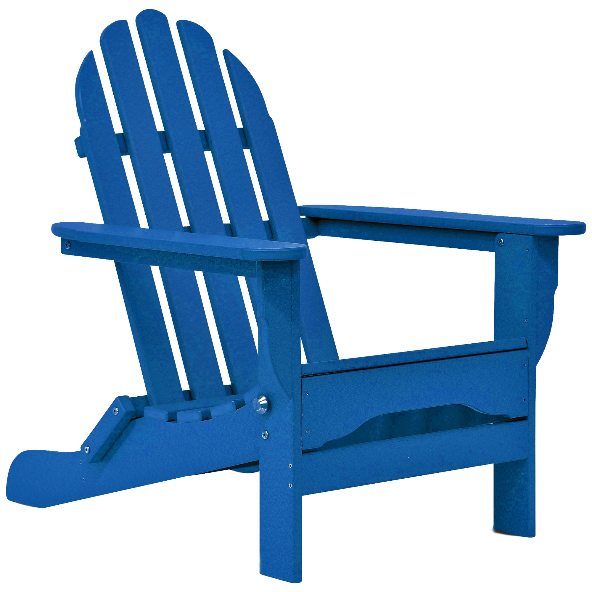 Leighton Plastic Folding Adirondack Chair, Royal Blue