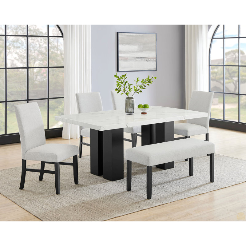 1Pc Upholstered Bench Soft Neutral Tone