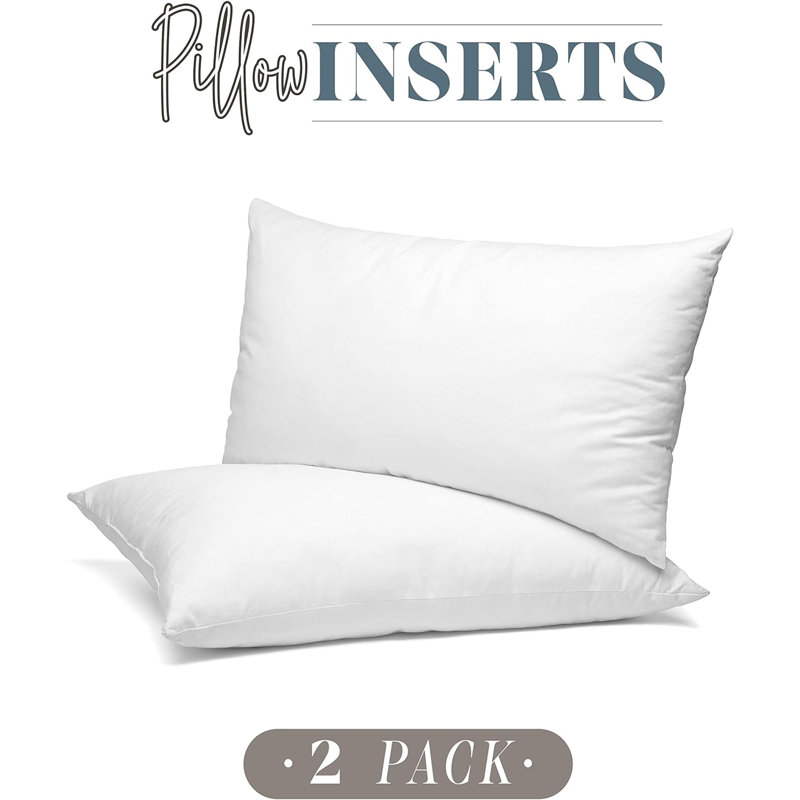 12 X 20 Throw Pillow Inserts - 2-PACK Pillow Insert Poly-Cotton Shell With Siliconized Fiber Filling - Rectangular Form, Decorative For Couch Bed Inserts, , 12 X 20 Inch