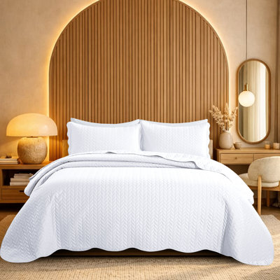 Ensemble d'édredon léger en microfibre avec taies décoratives Oxford