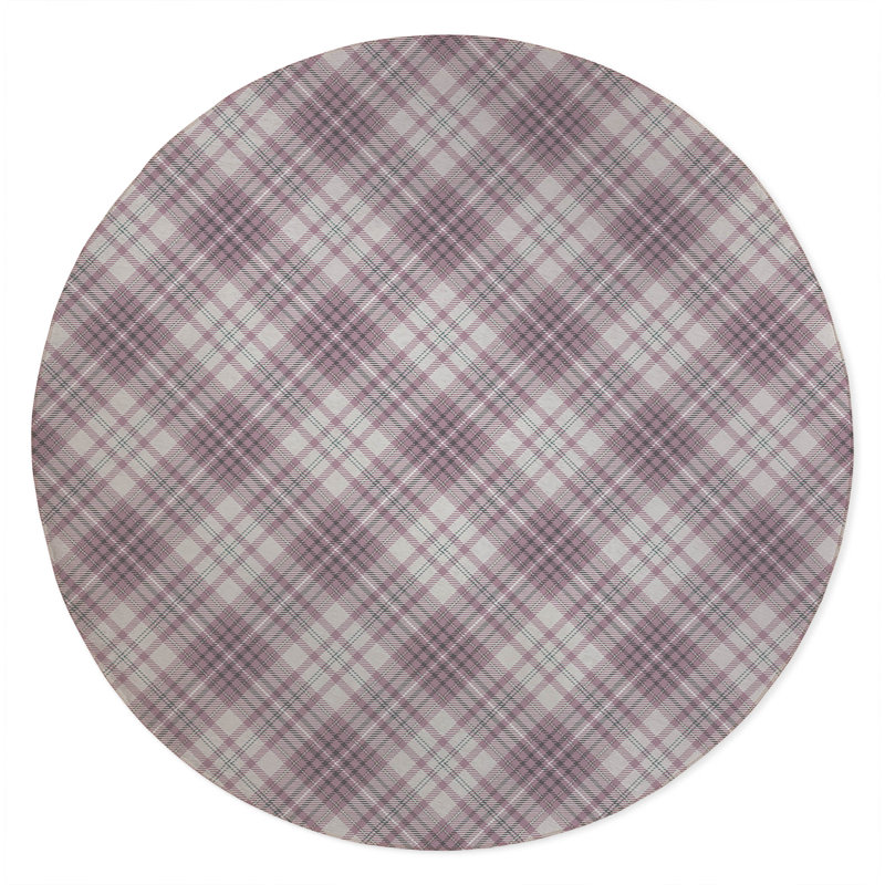 Chinny Tartan Non-Slip Outdoor Rug, Round 5'