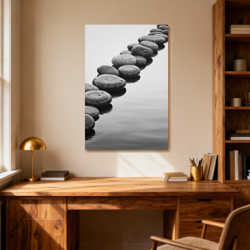 Abstract Smooth Stones On Water Surface Path
