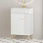 Meuble-lavabo 21,6 po avec porte à fermeture en douceur, lavabo en céramique et tablette de rangement ouverte-1840306268