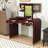 Wood Vanity Table with Flip-Up Mirror and Dual Drawers-154656321