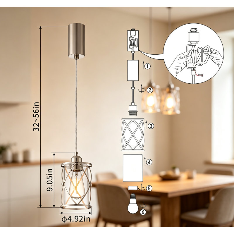 Ensemble de 3 suspensions sur rail de type H, en verre transparent à structure alvéolaire, éclairage orientable, culot E26