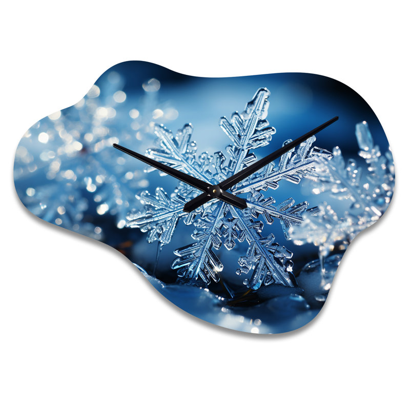 Horloge murale scintillante flocons de neige II, Petit