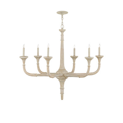 Lustre classique / traditionnel à 6 lumières de style bougie avec accents en fer forgé Aleister