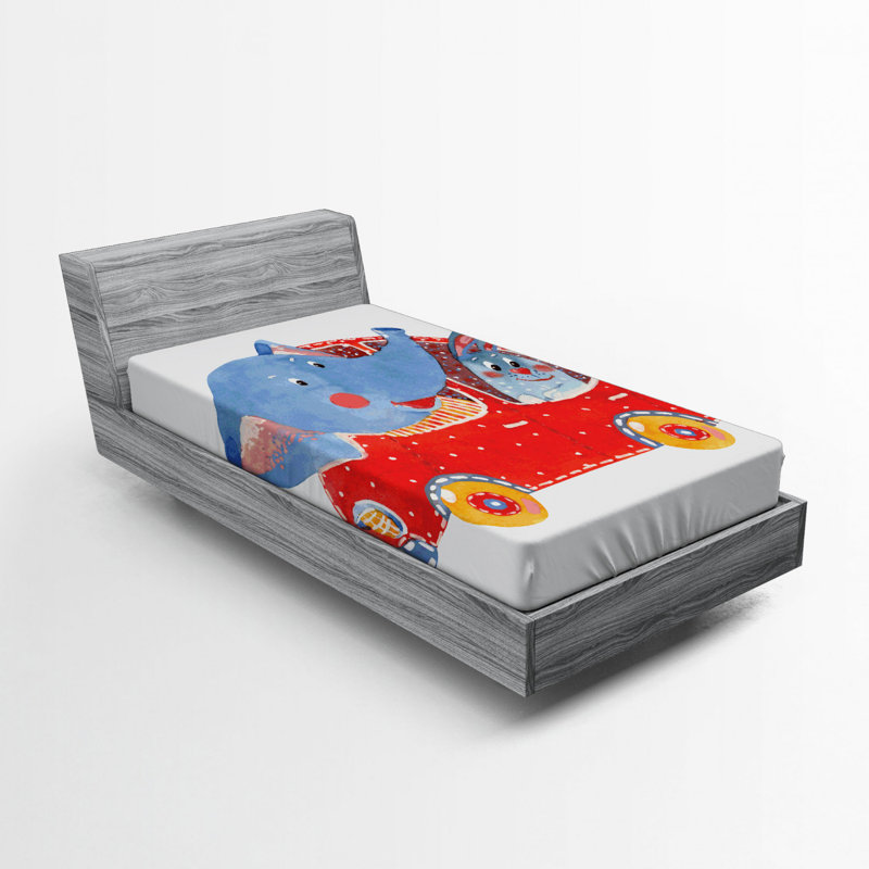 Microfiber Fitted Sheet, Twin XL Fitted Sheet, Cartoon theme 3