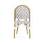 Ensemble de 2 chaises d'extérieur en rotin PE et aluminium, finition gris et blanc, et bambou-1334307185