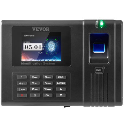 Time Clock, Fingerprint Time Clocks for Employees Small Business, Biometric Time Clock with 5 RFID Cards & USB Drive, Automatic Punch In/Out, No Monthly Fees