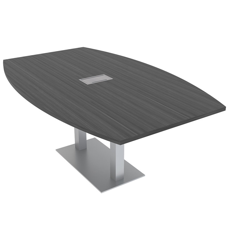 Table de conférence en forme de bateau avec base en métal double | Unité électrique, Nuit asiatique, Argent argent