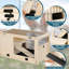 Habitat de lapin spacieux avec plateau en plastique, construction en bois, fuites, entrées multiples, cage solide pour petits animaux facile à installer