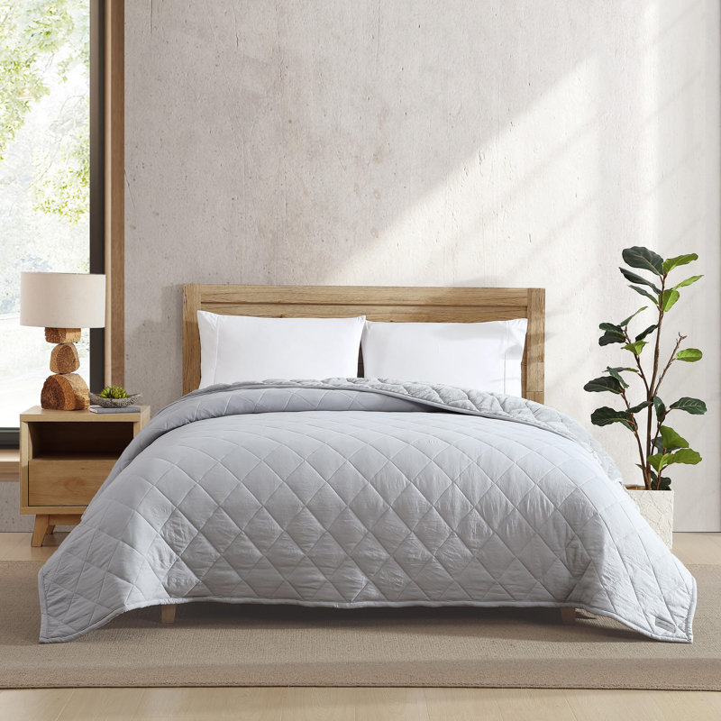 Eddie Bauer Classic Soft Solid Reversible Blanket, King, Gray