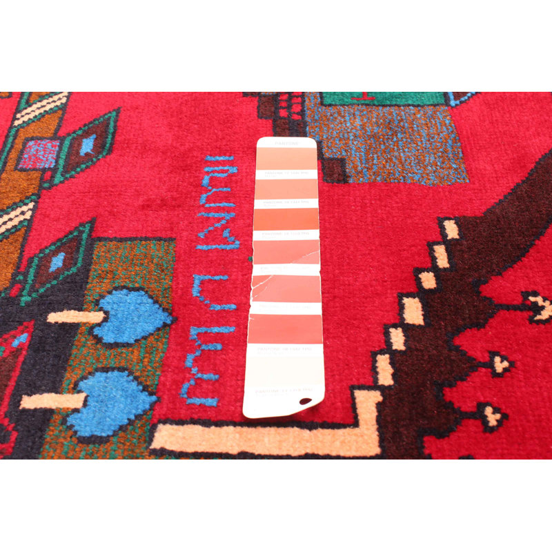 Tapis rouge Teimani 2 pi 9 po x 4 pi 9 po