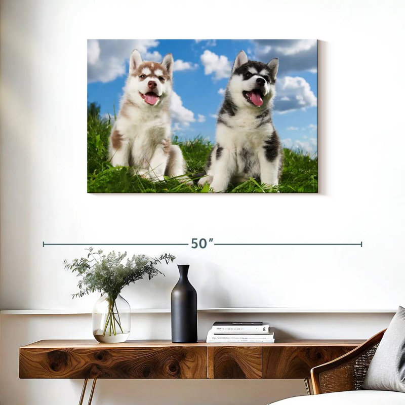 Husky Babies, 24" H x 36" W