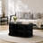 Extendable Oval Coffee Table with Sliding Fluted Door and Open Shelves-896029451