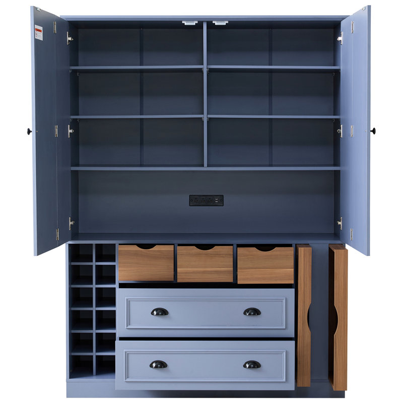 Grand garde-manger Farmhouse 71 po H, Grey